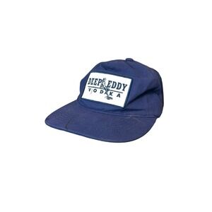 Deep Eddy Vodka Hat Cap Navy Blue Snapback Austin Texas Large Patch Logo